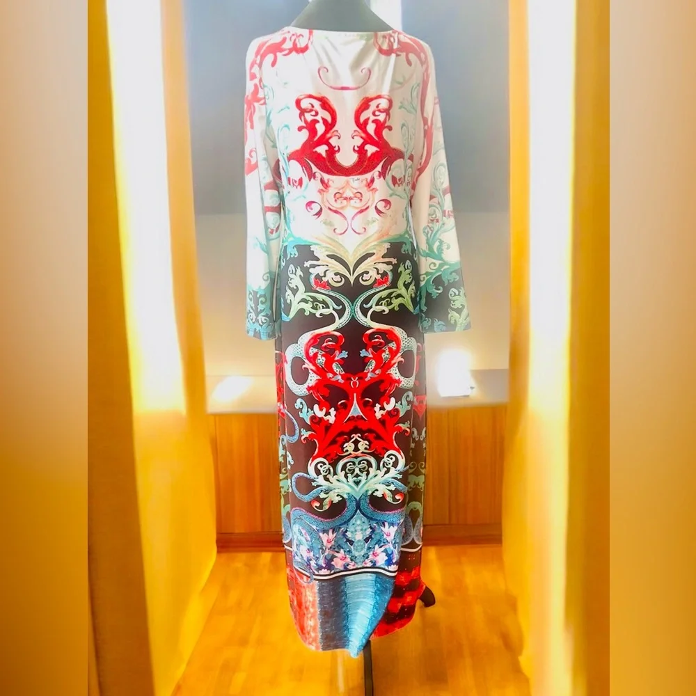 Emilio Pucci Firenze Maxi Vibrant Abstract Prints Dress 10 - Picture 3 of 17